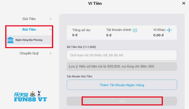 Xác nhận thông tin để rút tiền Fun88